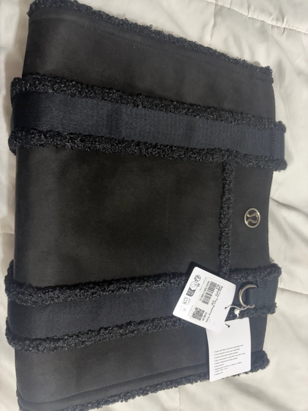 Lululemon Boxy Tote Bag 10L Faux Shearling Trims